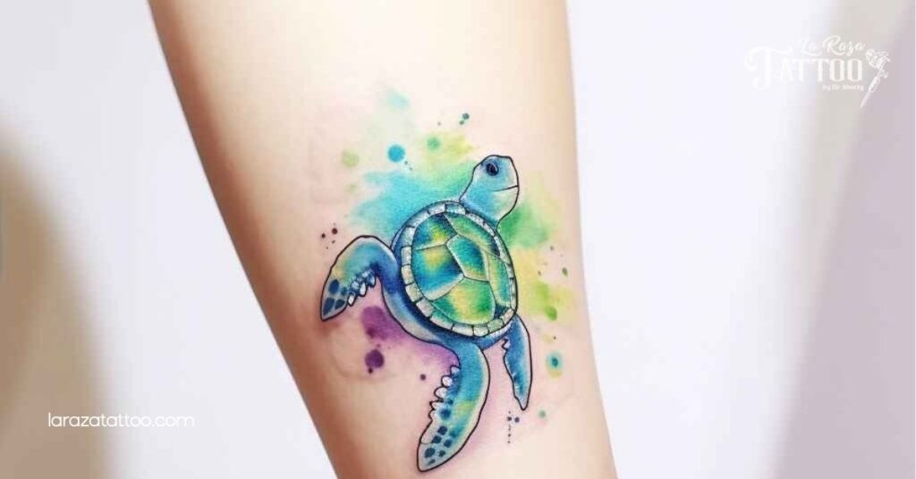 Abstract and Artistic Sea Turtle Tattoos