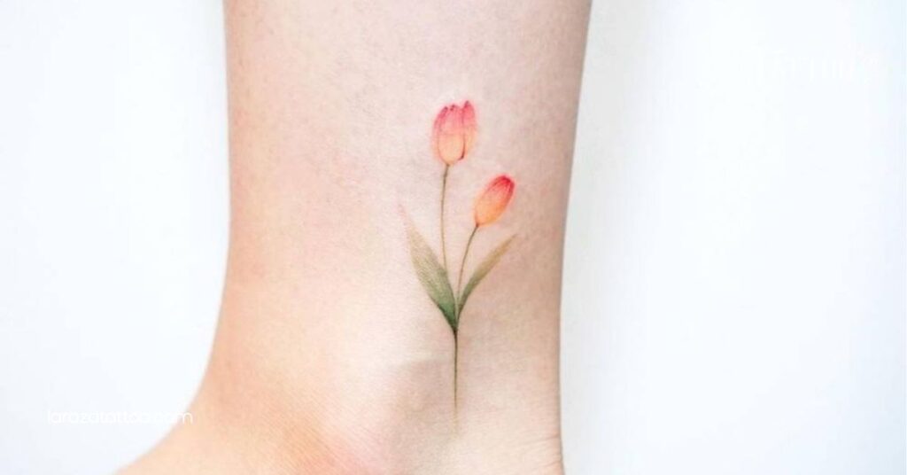 Explore the Meaning and Beauty of Tulip Tattoos: Designs, Symbols, and Care Tips 8 Ankle Tulip Tattoo Placement