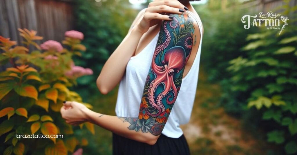 Unveiling the Allure of Octopus Tattoos: Symbolism, Styles, and Care Tips You Need to Know 6 Arm and Sleeve Tattoos
