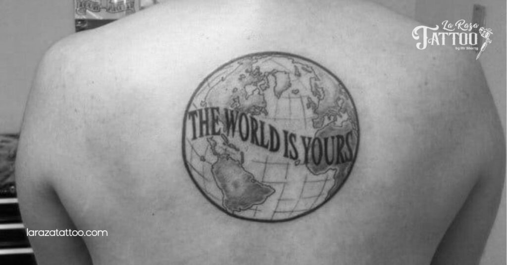 Unlock Your Ambitions: Exploring the Meaning Behind the World is Yours Tattoo 6 Back Tattoos