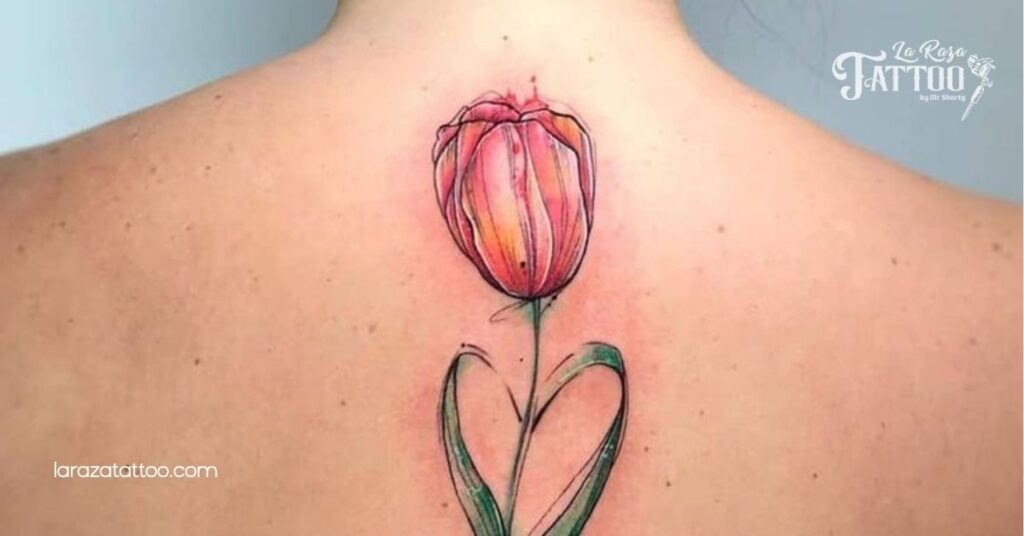 Explore the Meaning and Beauty of Tulip Tattoos: Designs, Symbols, and Care Tips 7 Back Tulip Tattoo Placement