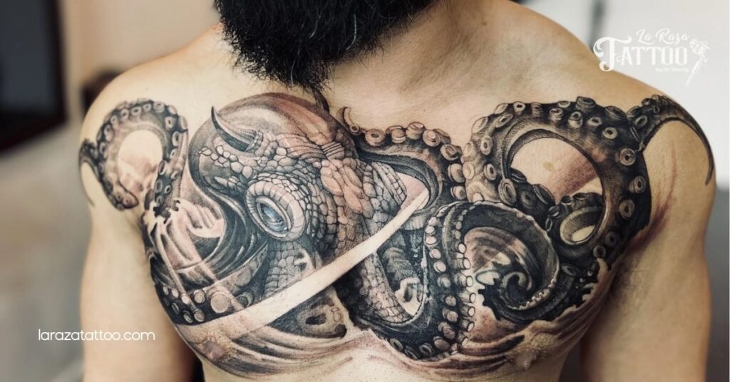 Unveiling the Allure of Octopus Tattoos: Symbolism, Styles, and Care Tips You Need to Know 7 Back and Chest Tattoos