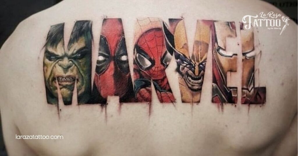25 Cool Deadpool Tattoo Ideas to Showcase Your Fandom and Personality 10 Back or Chest Deadpool Tattoos