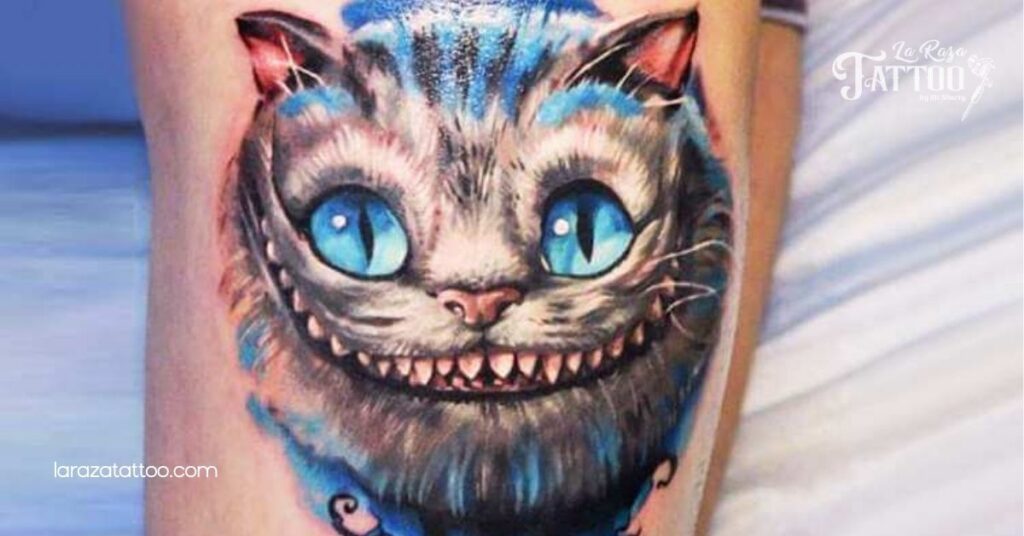 Unlock Your Personality: Exploring the Magic of Cheshire Cat Tattoos 5 Cartoon Style Cheshire Cat Tattoos