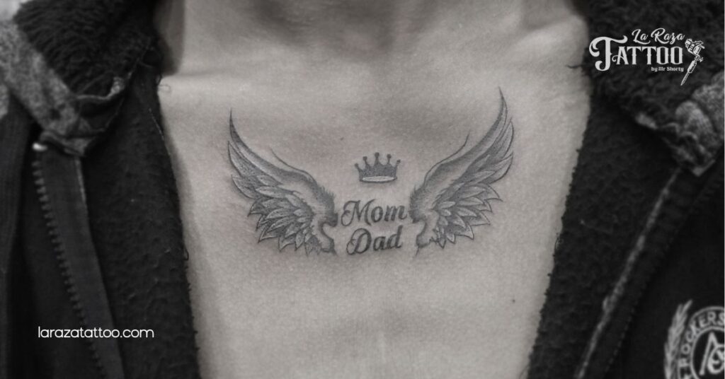 10 Heartfelt Mom and Dad Tattoo Ideas to Celebrate Family Love and Heritage 7 Chest and Heart Areas