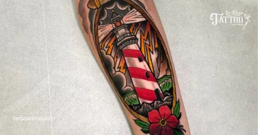 Discover the Meaning Behind Lighthouse Tattoos: Your Guide to Hope, Strength, and Style 3 Colorful Lighthouse Tattoos