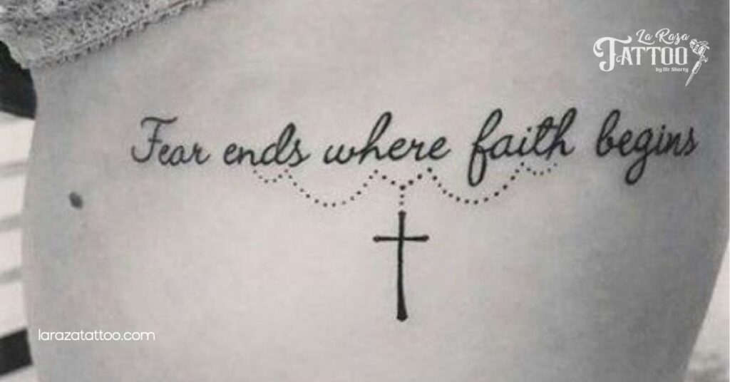 Meaningful Cross Tattoo Ideas: Designs That Reflect Your Faith and Personal Journey 6 Cross with Quotes Tattoo Ideas