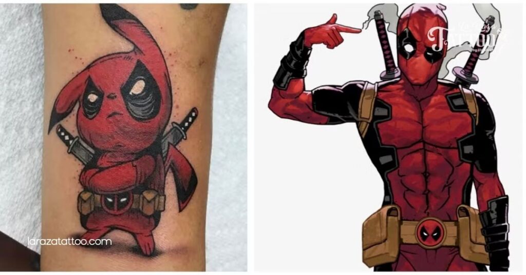 25 Cool Deadpool Tattoo Ideas to Showcase Your Fandom and Personality 6 Deadpool with Other Characters
