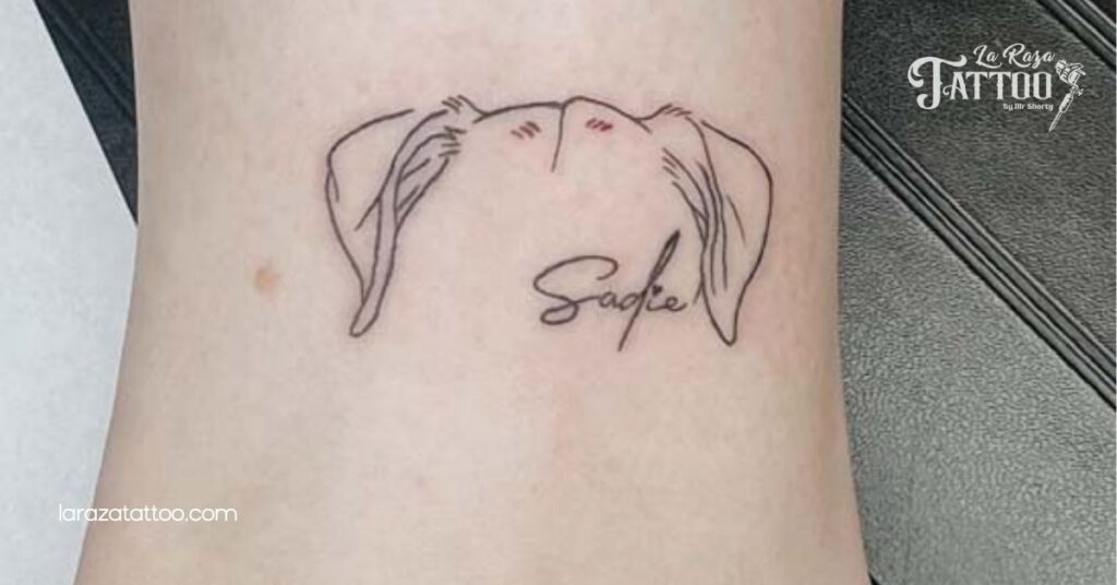 Discover the Charm of Dog Ear Outline Tattoos: A Minimalist Tribute for Dog Lovers 4 Detailed Dog Ear Outline Tattoo Designs