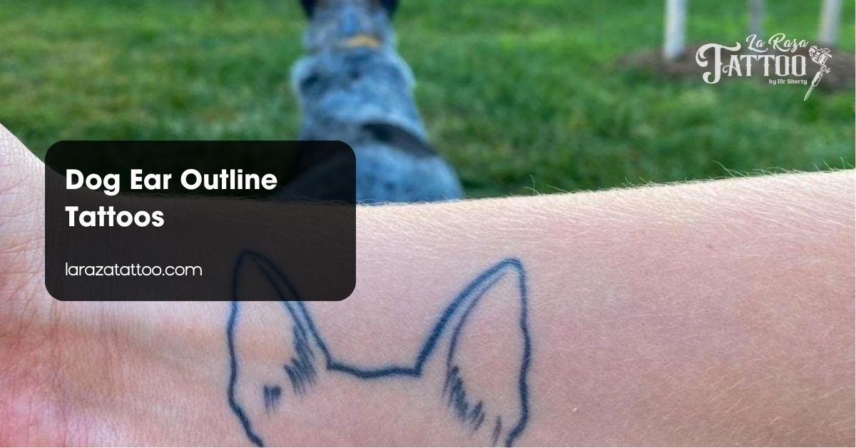Dog Ear Outline Tattoos