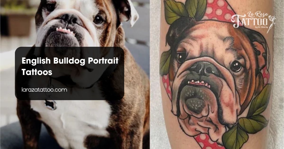 English Bulldog Portrait Tattoos