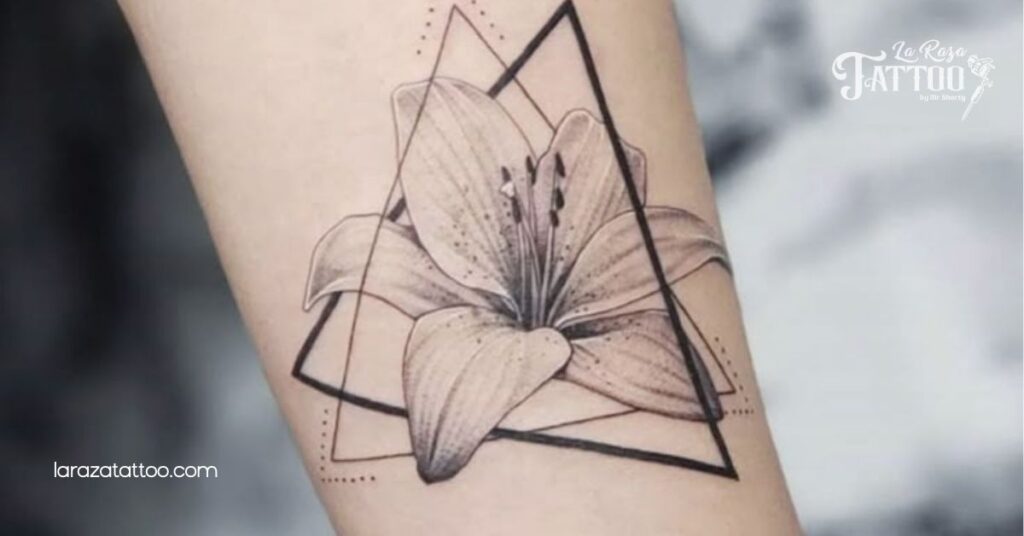 Unlock the Meaning: Stunning Lily Flower Tattoo Ideas for Your Unique Journey 4 Geometric Lily Flower Tattoos