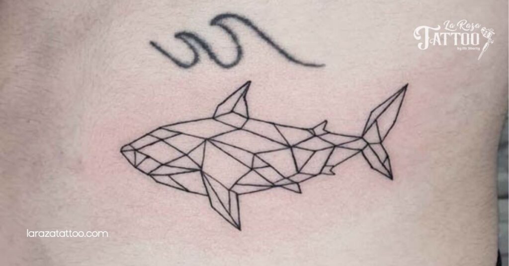 Discover the Meaning Behind Shark Outline Tattoos: Bold Symbols of Adventure and Strength 4 Geometric Shark Outline Tattoos