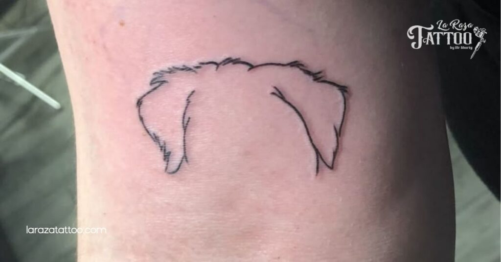 Discover the Charm of Dog Ear Outline Tattoos: A Minimalist Tribute for Dog Lovers 3 Minimalist Dog Ear Outline Tattoo Designs