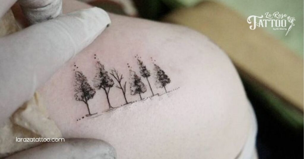 Minimalist Family Tree Tattoo