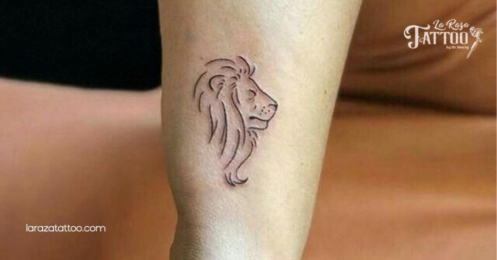 Roar with Strength: Discover Stunning Lion Tattoos and Their Powerful Meanings 3 Minimalist Lion Tattoos