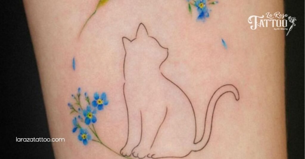 Discover the Beauty and Symbolism of Floral Cat Tattoos: A Unique Expression for Cat Lovers 8 Placement Options for Floral Cat Tattoos