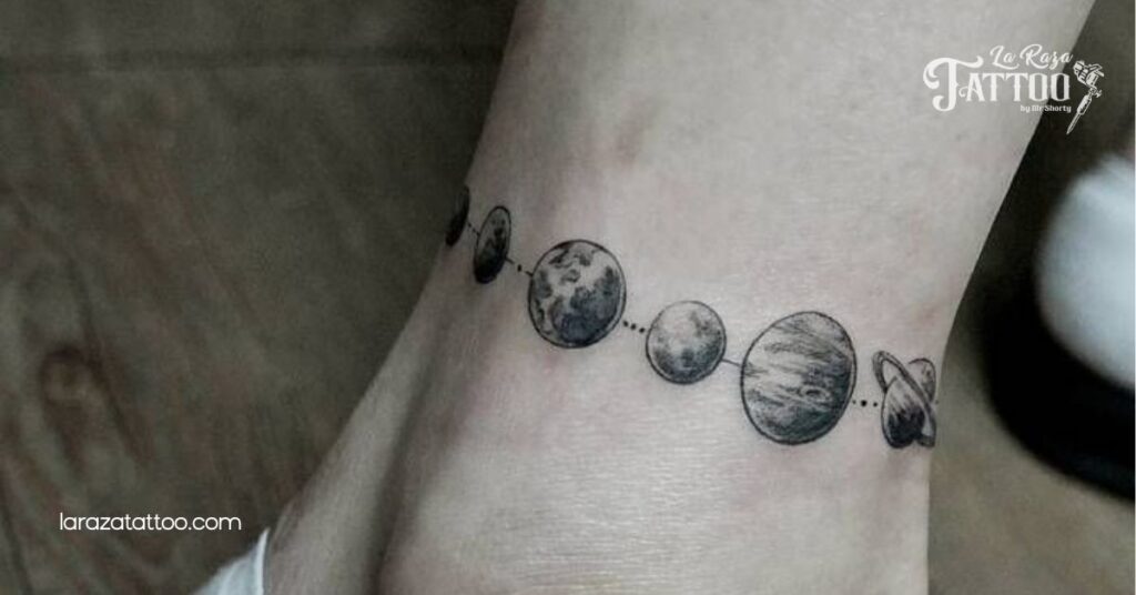 Discover the Meaning Behind Stunning Solar System Tattoos: A Cosmic Expression of You 2 Planets as Individual Tattoos