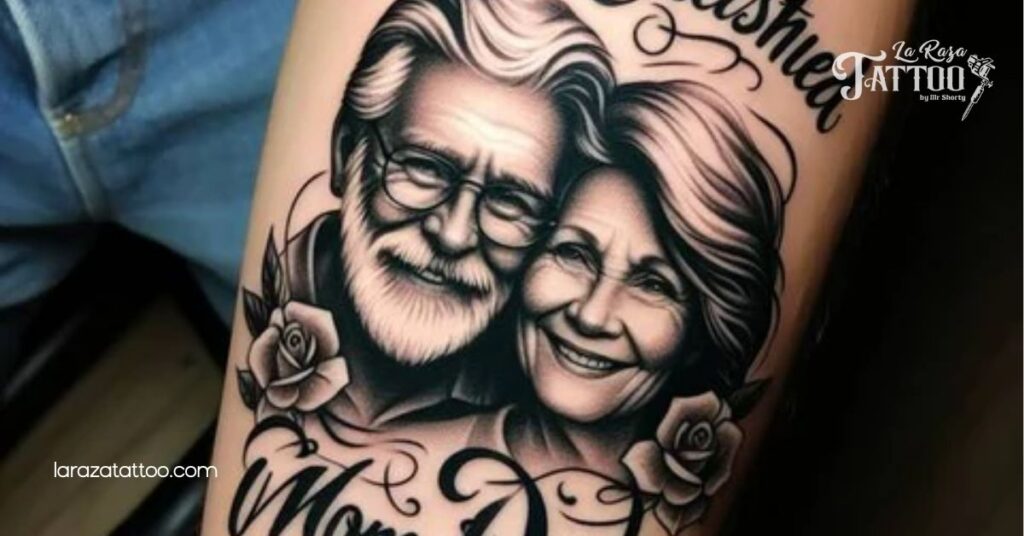 10 Heartfelt Mom and Dad Tattoo Ideas to Celebrate Family Love and Heritage 4 Portrait Tattoos