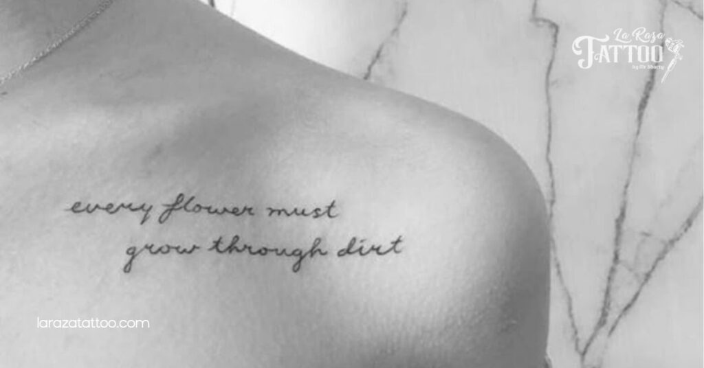 Stunning Shoulder Tattoos for Women: Discover Your Perfect Design Today 4 Quote and Script Shoulder Tattoos