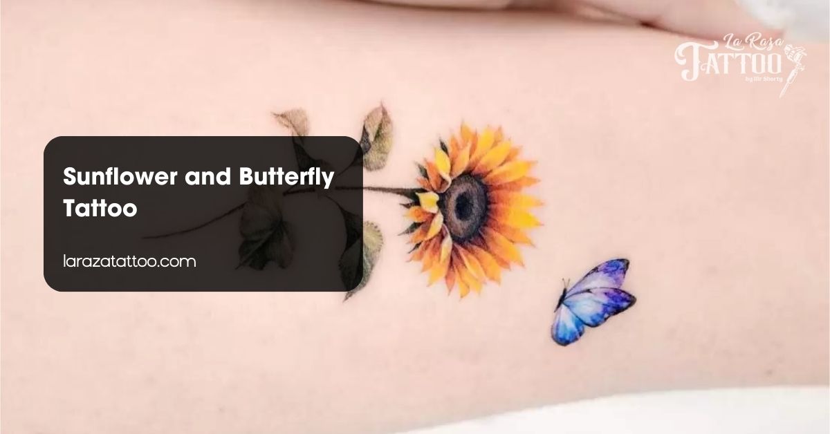 Sunflower and Butterfly Tattoo