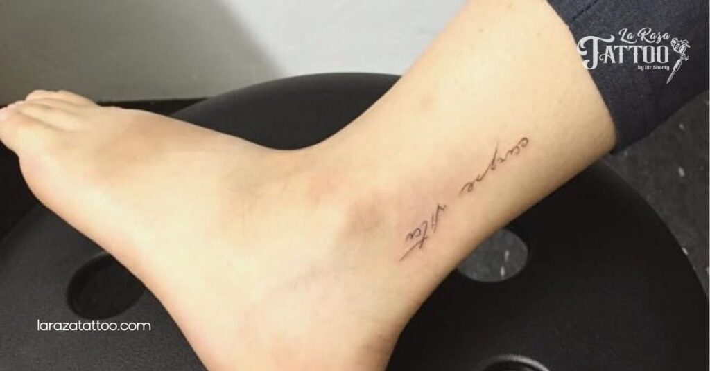 Discover the Best Small Ankle Tattoos: Unique Designs for Personal Expression 5 Text and Script Tattoos