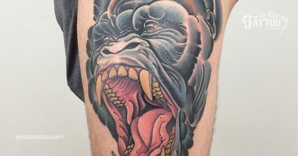 Discover the Meaning Behind Gorilla Tattoos: Strength, Style, and Stunning Designs 8 Thigh Gorilla Tattoos