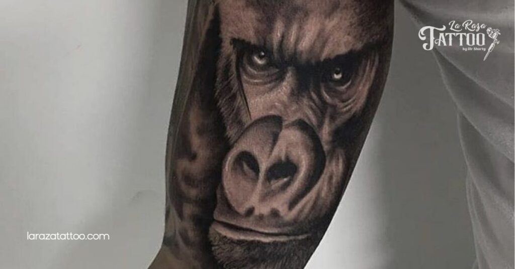 Discover the Meaning Behind Gorilla Tattoos: Strength, Style, and Stunning Designs 6 Upper Arm Gorilla Tattoos