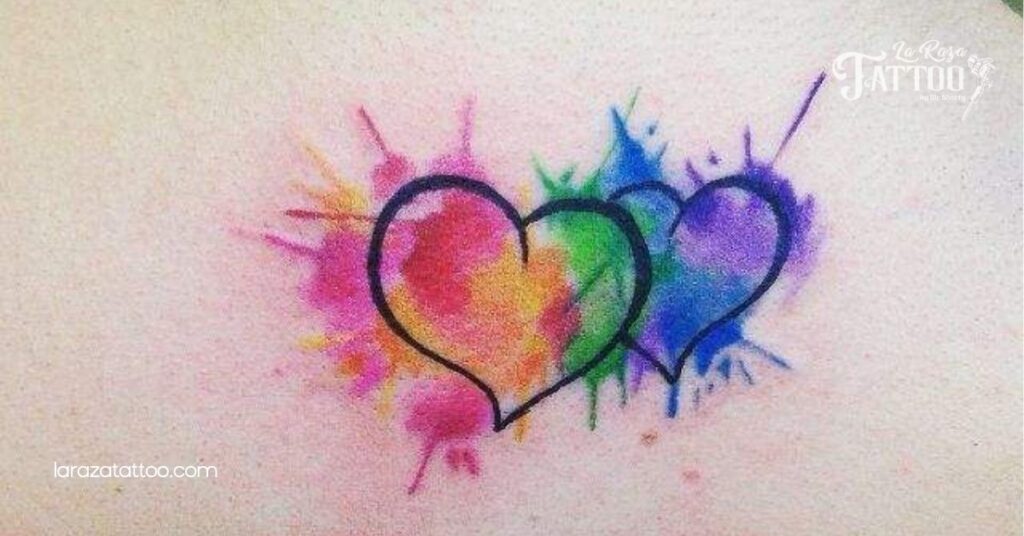 Watercolor Heart Tattoos