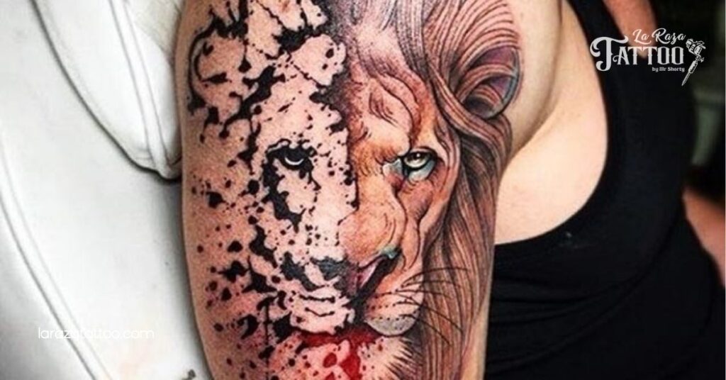 Roar with Strength: Discover Stunning Lion Tattoos and Their Powerful Meanings 4 Watercolor Lion Tattoos